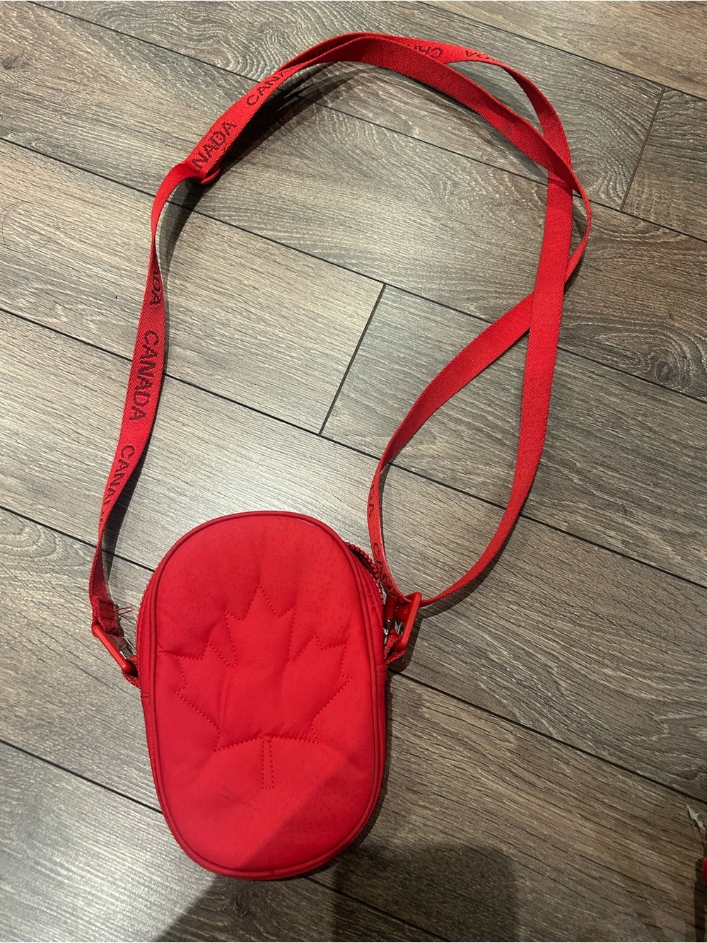 lululemon athletica Red Quilted Maple Leaf Crossbody Pouch